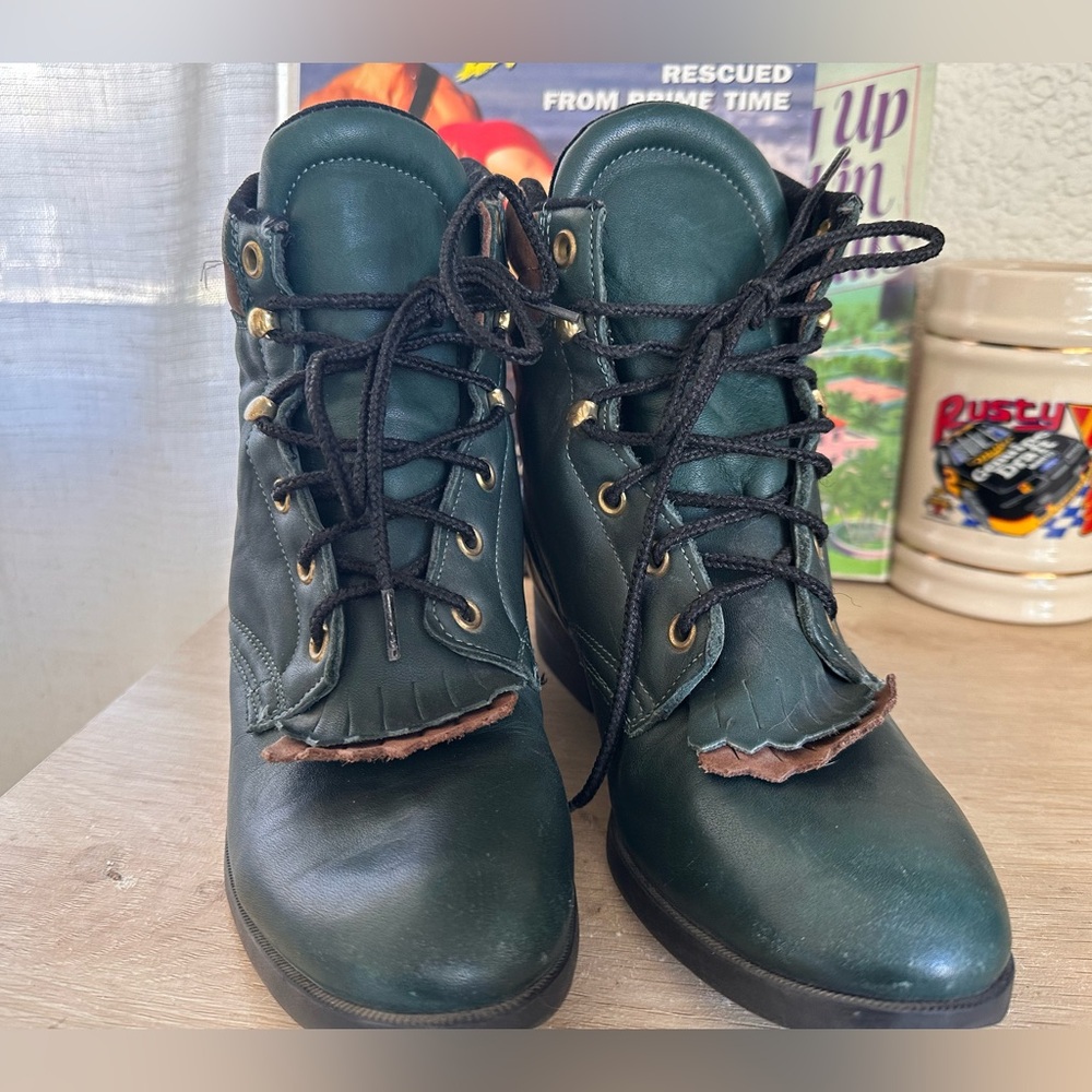 Dark Green 7 Performair Boots VTG - Picture 7 of 7